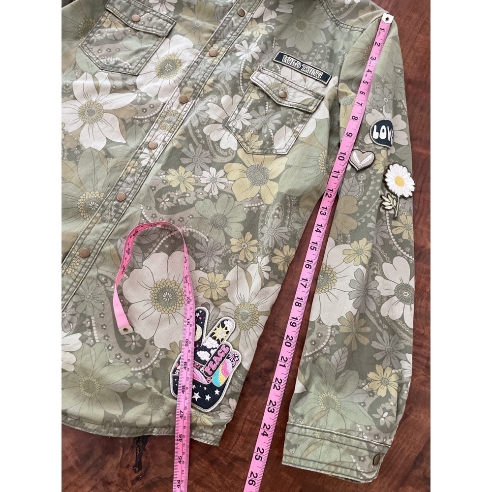 NWT Spell & The Gypsy Eden Camo Embroidered floral Patches Jacket S - Picture 7 of 16